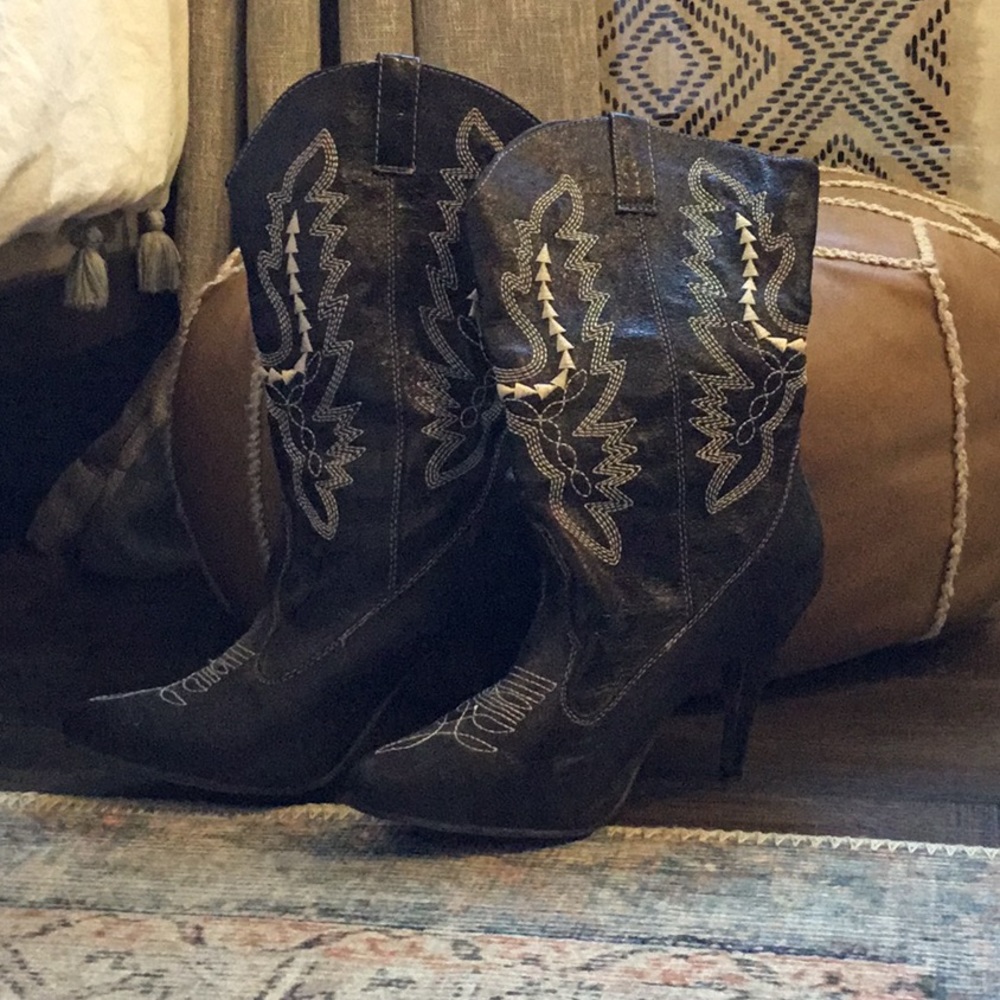 Women’s high heel black boots